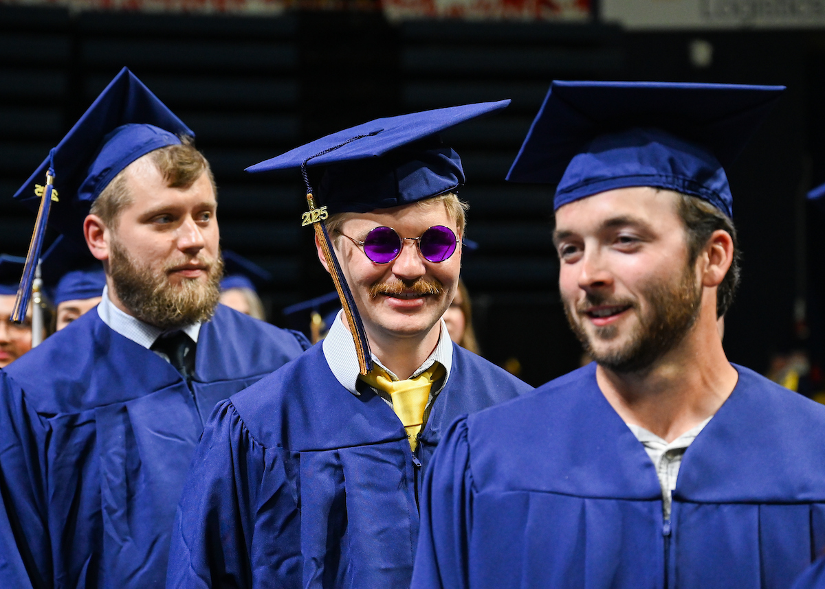 Students attend the second of two undergraduate ceremonies Saturday, May 3, 2025 in McKenzie Arena at the University of Tennessee at Chattanooga.