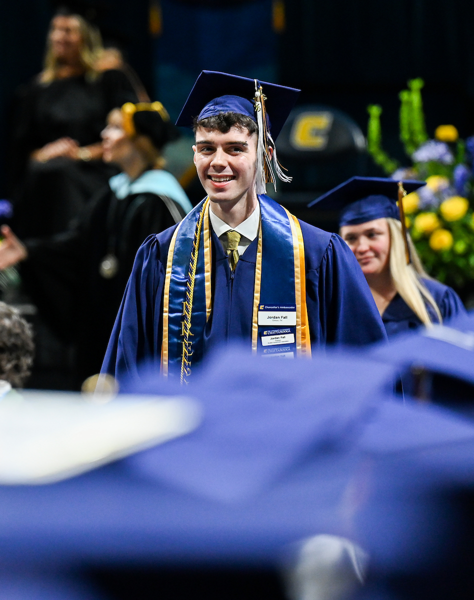 Students attend the second of two undergraduate ceremonies Saturday, May 3, 2025 in McKenzie Arena at the University of Tennessee at Chattanooga.