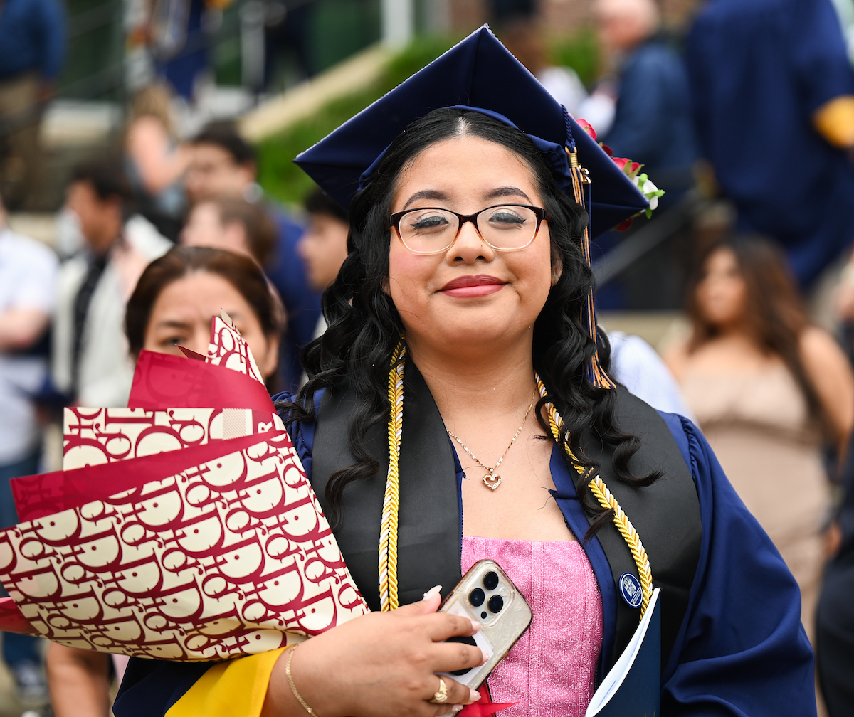 Students attend the second of two undergraduate ceremonies Saturday, May 3, 2025 in McKenzie Arena at the University of Tennessee at Chattanooga.