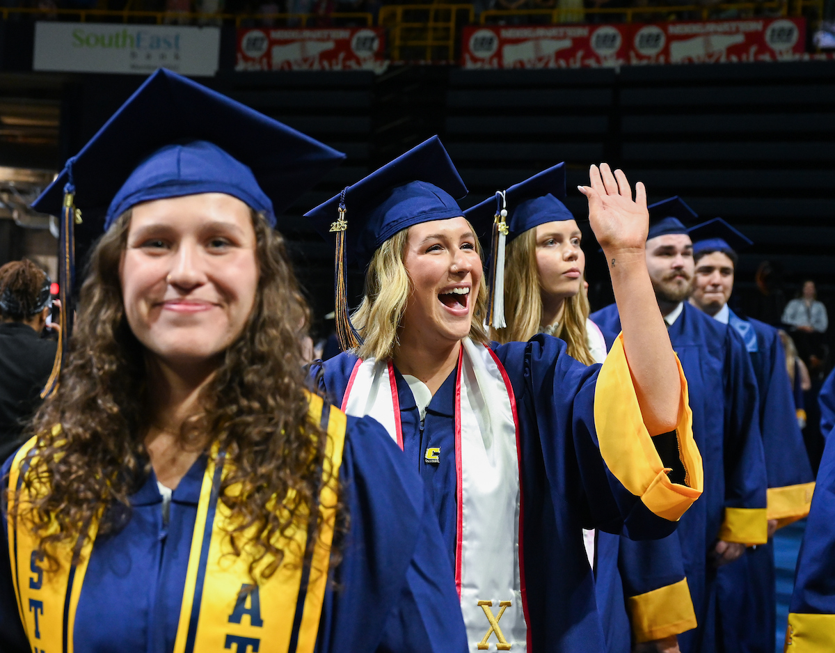 Students attend the second of two undergraduate ceremonies Saturday, May 3, 2025 in McKenzie Arena at the University of Tennessee at Chattanooga.