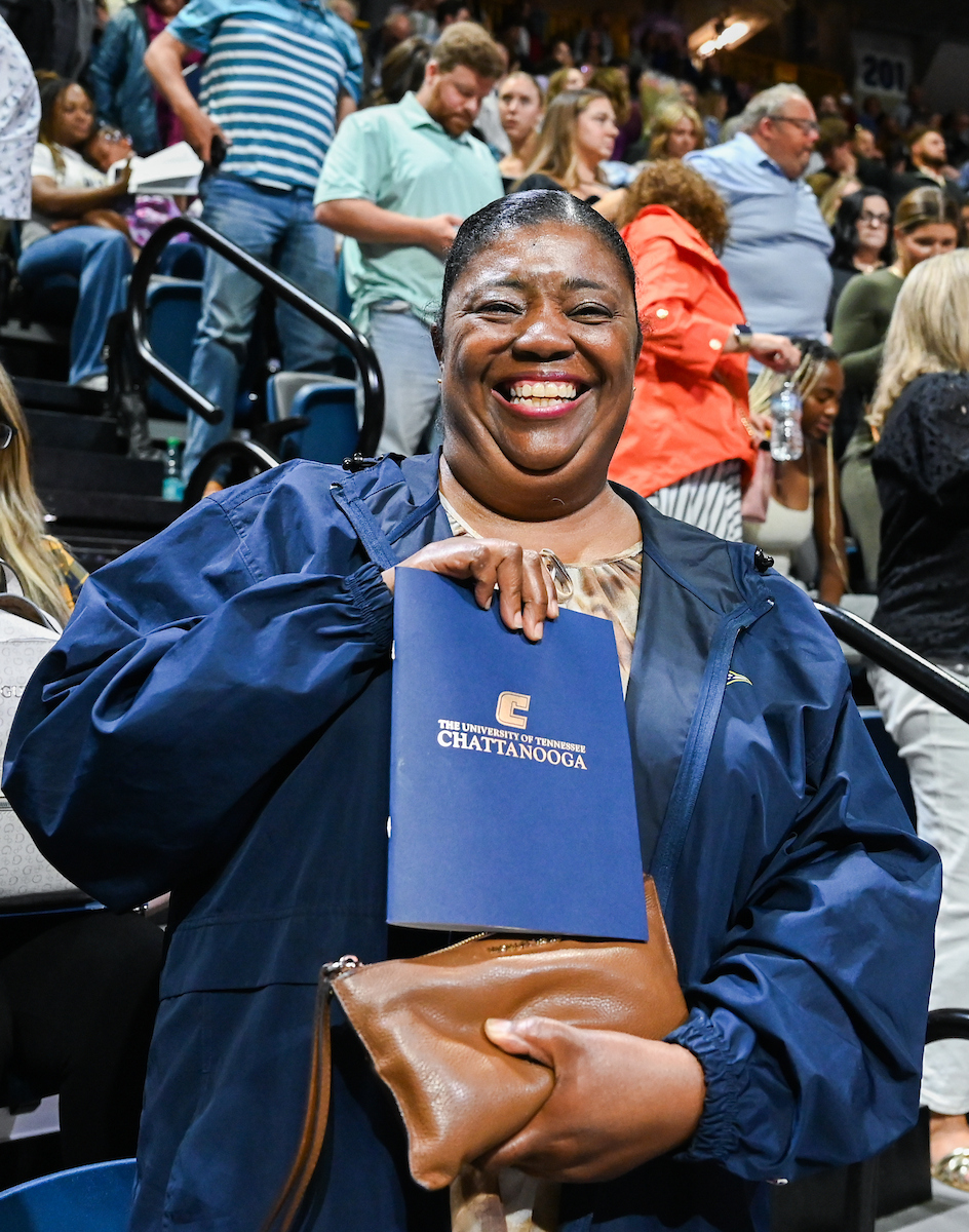 Students attend the second of two undergraduate ceremonies Saturday, May 3, 2025 in McKenzie Arena at the University of Tennessee at Chattanooga.