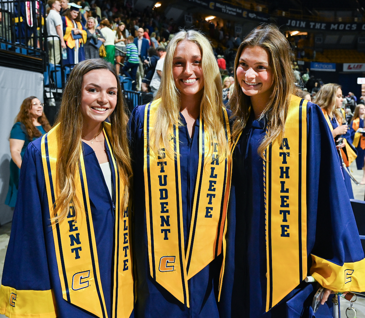 Students attend the second of two undergraduate ceremonies Saturday, May 3, 2025 in McKenzie Arena at the University of Tennessee at Chattanooga.
