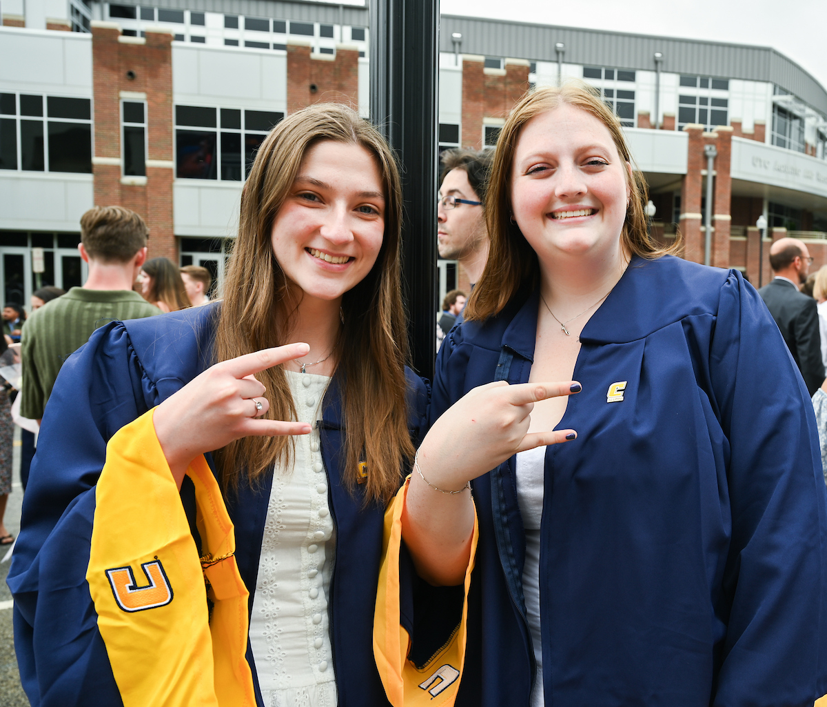 Students attend the second of two undergraduate ceremonies Saturday, May 3, 2025 in McKenzie Arena at the University of Tennessee at Chattanooga.