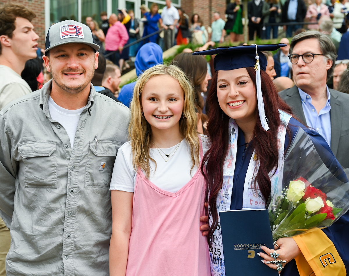 Students attend the second of two undergraduate ceremonies Saturday, May 3, 2025 in McKenzie Arena at the University of Tennessee at Chattanooga.