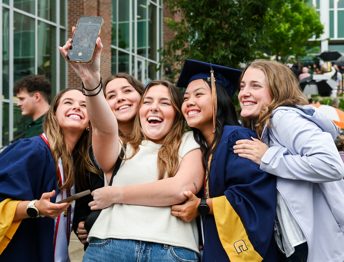 Students attend the second of two undergraduate ceremonies Saturday, May 3, 2025 in McKenzie Arena at the University of Tennessee at Chattanooga.