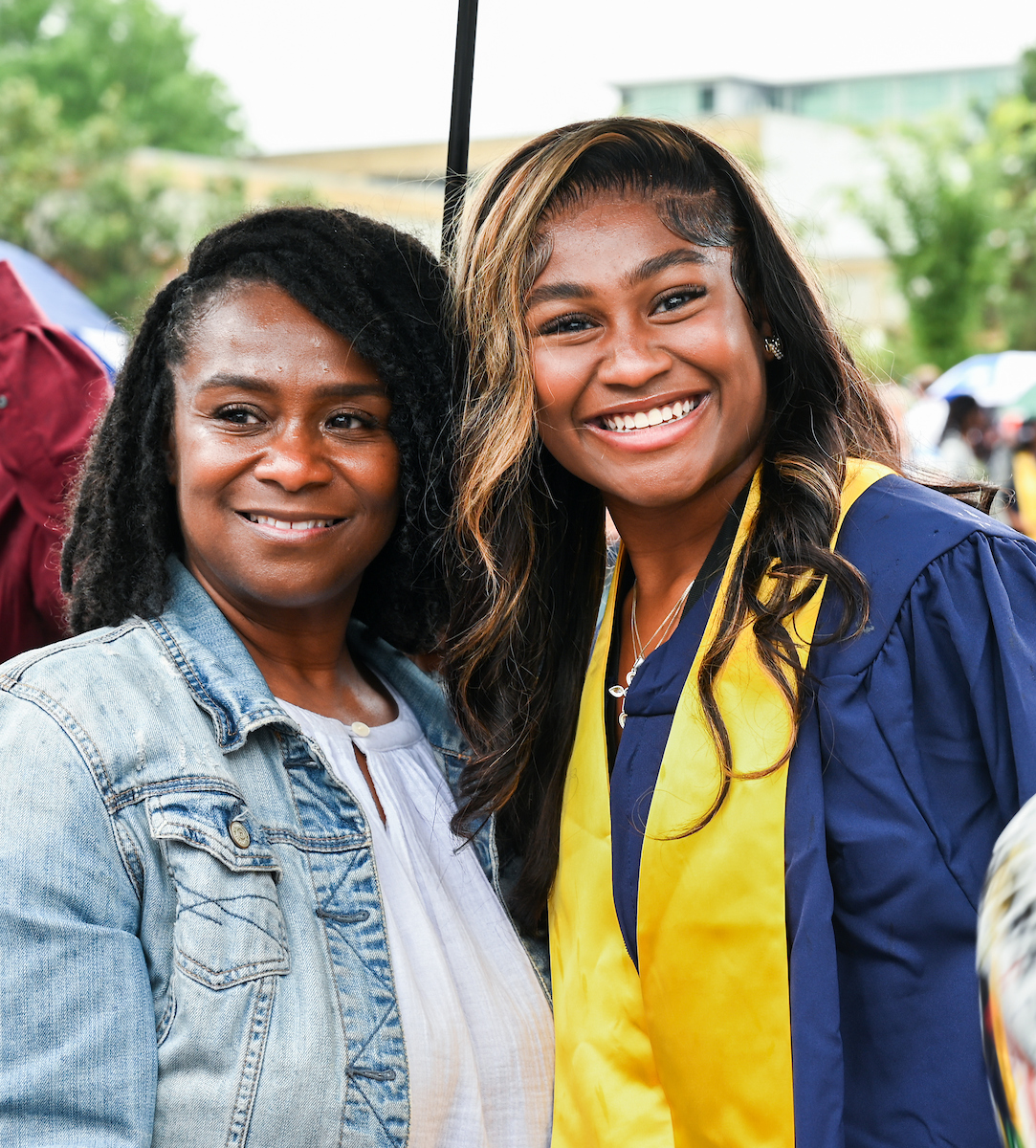 Students attend the second of two undergraduate ceremonies Saturday, May 3, 2025 in McKenzie Arena at the University of Tennessee at Chattanooga.
