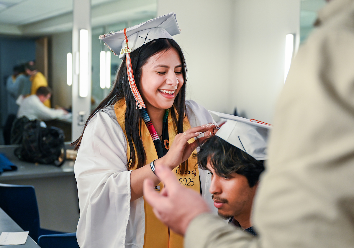 University High students participate in a graduation ceremony Friday, May 9, 2025 in the Fine Arts Center.