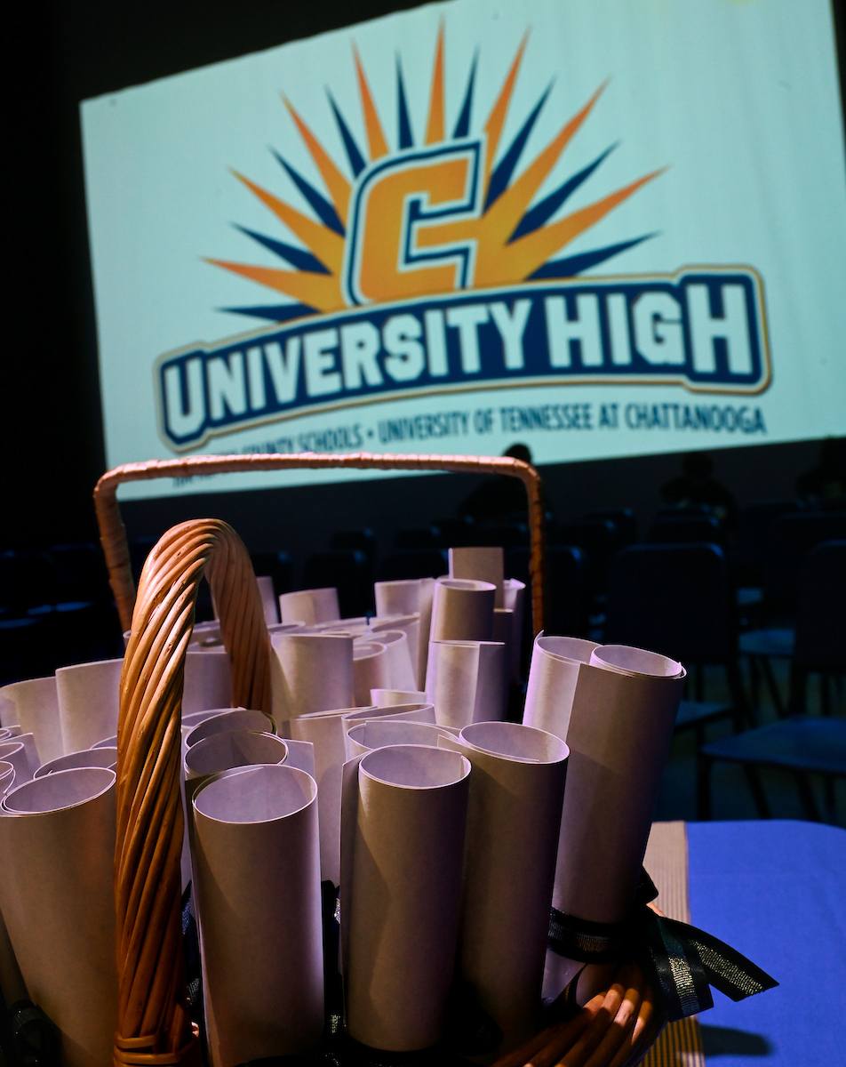 University High students participate in a graduation ceremony Friday, May 9, 2025 in the Fine Arts Center.