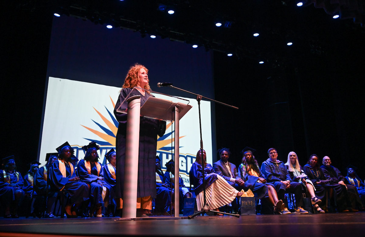 University High students participate in a graduation ceremony Friday, May 9, 2025 in the Fine Arts Center.