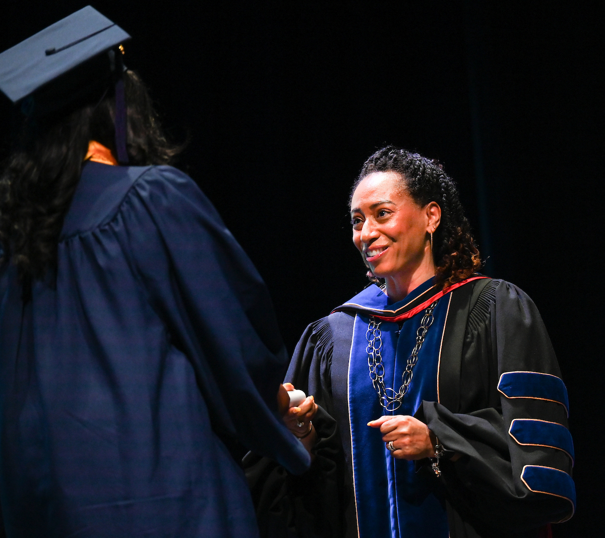 University High students participate in a graduation ceremony Friday, May 9, 2025 in the Fine Arts Center.