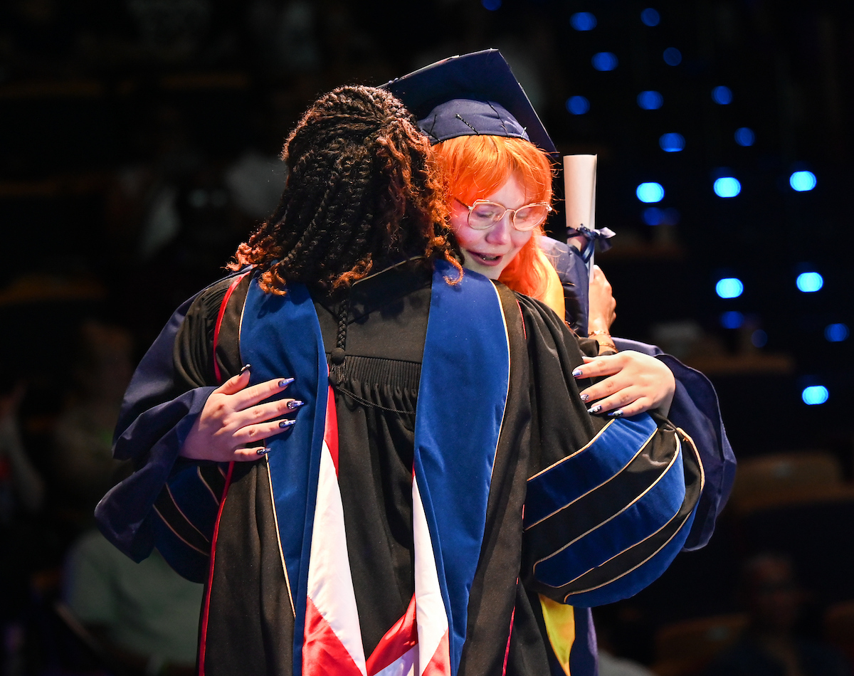 University High students participate in a graduation ceremony Friday, May 9, 2025 in the Fine Arts Center.