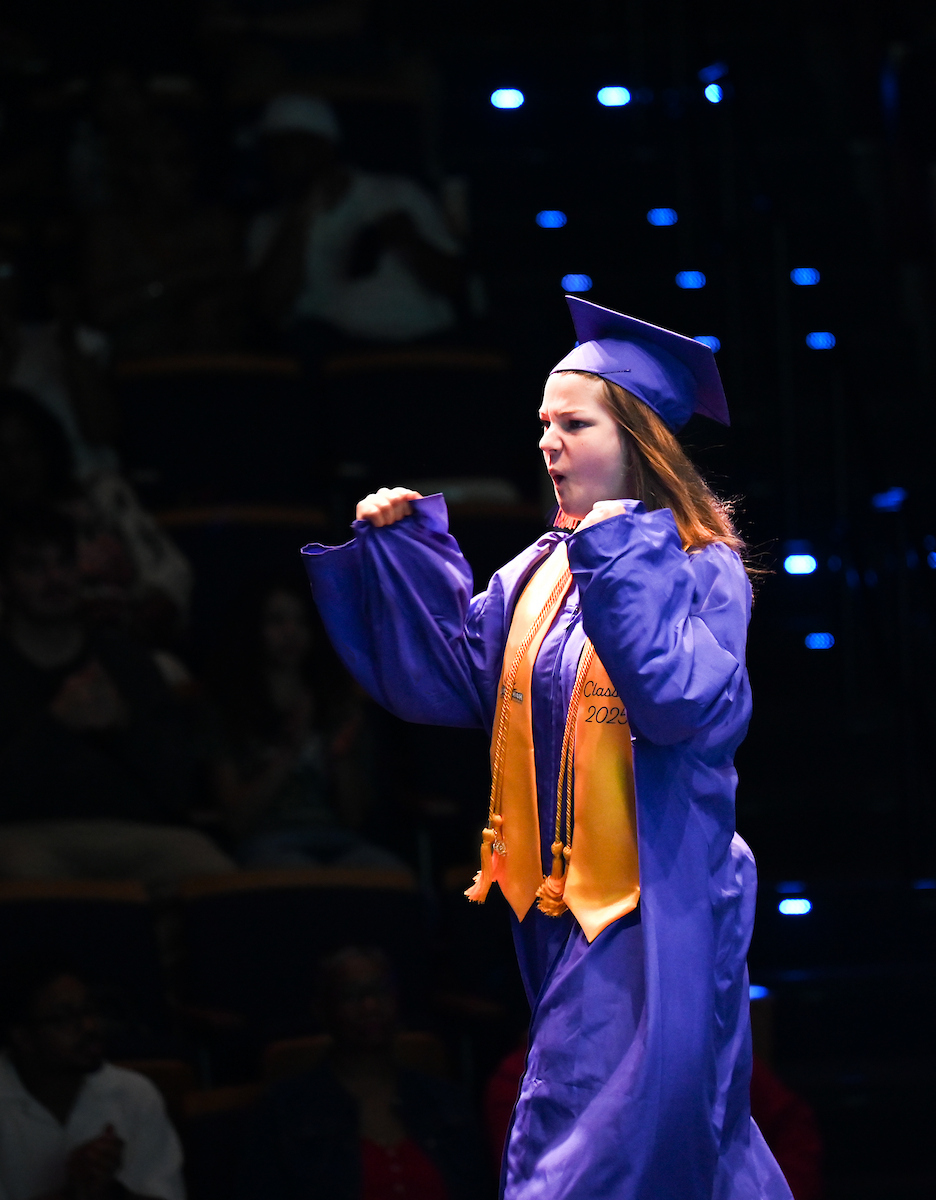 University High students participate in a graduation ceremony Friday, May 9, 2025 in the Fine Arts Center.
