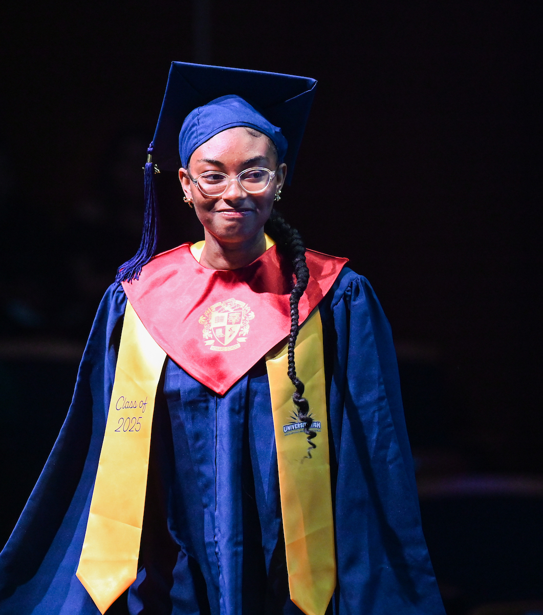 University High students participate in a graduation ceremony Friday, May 9, 2025 in the Fine Arts Center.