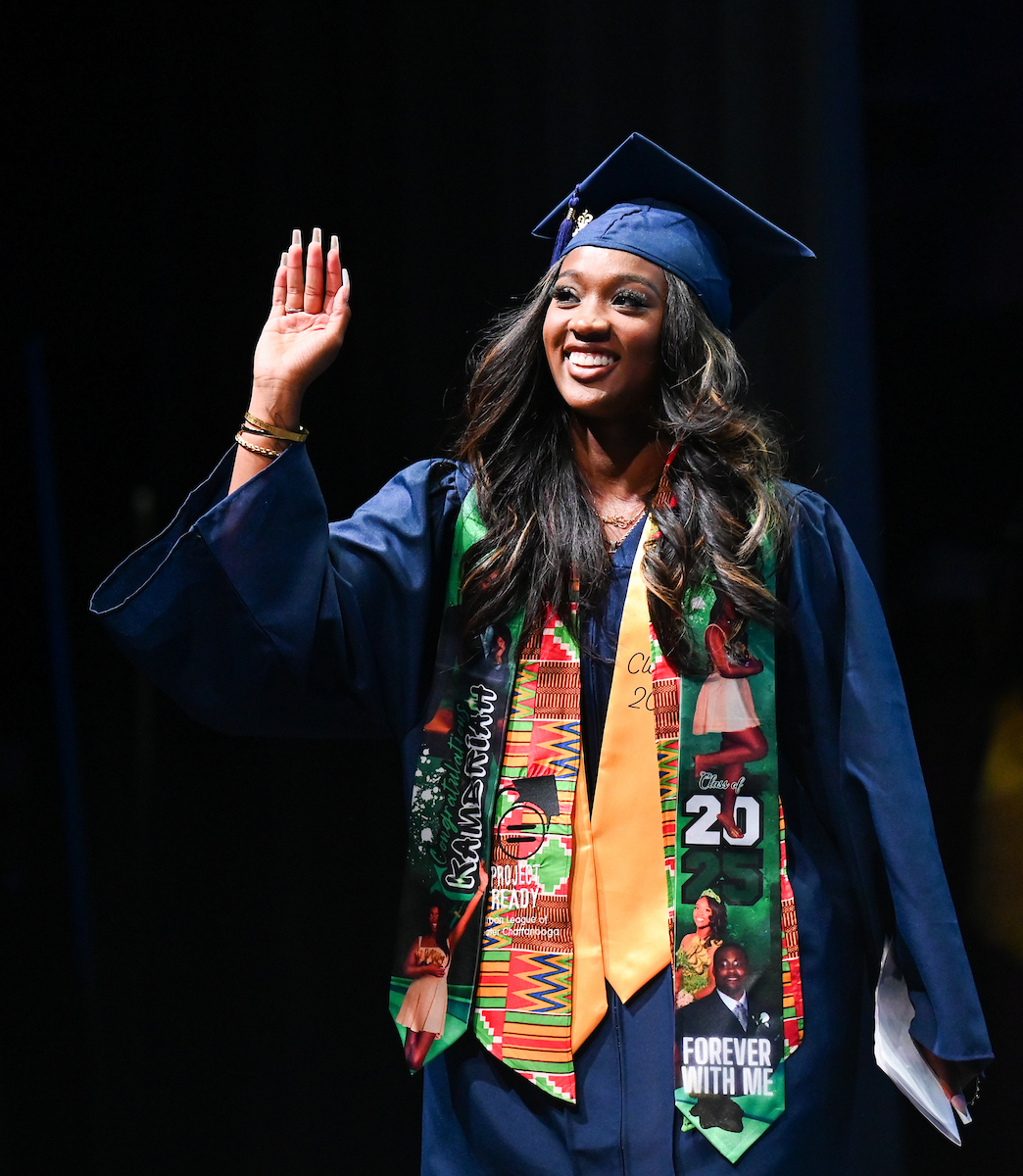 University High students participate in a graduation ceremony Friday, May 9, 2025 in the Fine Arts Center.