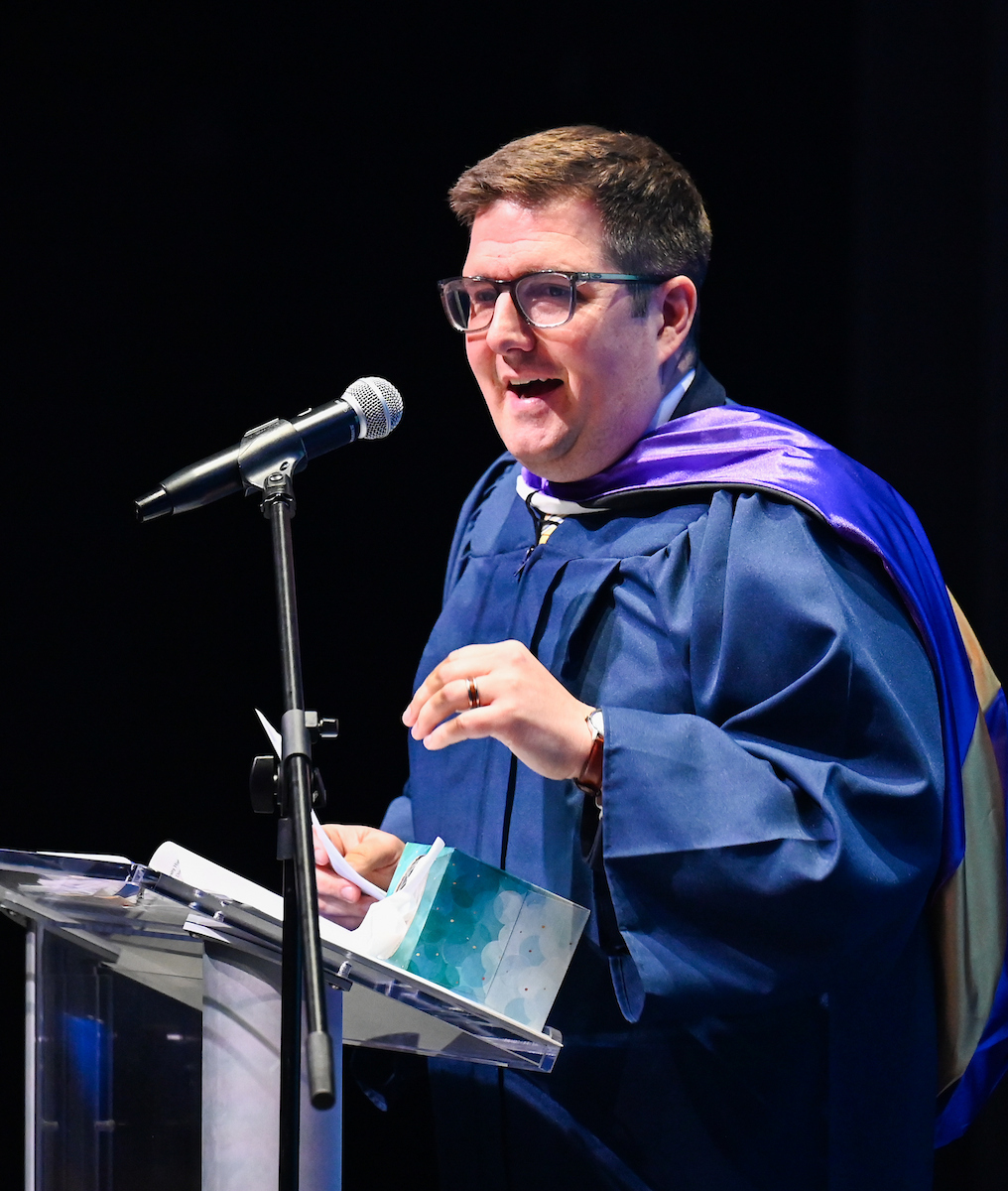 University High students participate in a graduation ceremony Friday, May 9, 2025 in the Fine Arts Center.