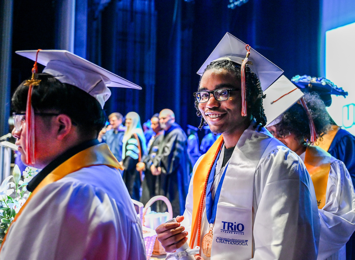 University High students participate in a graduation ceremony Friday, May 9, 2025 in the Fine Arts Center.