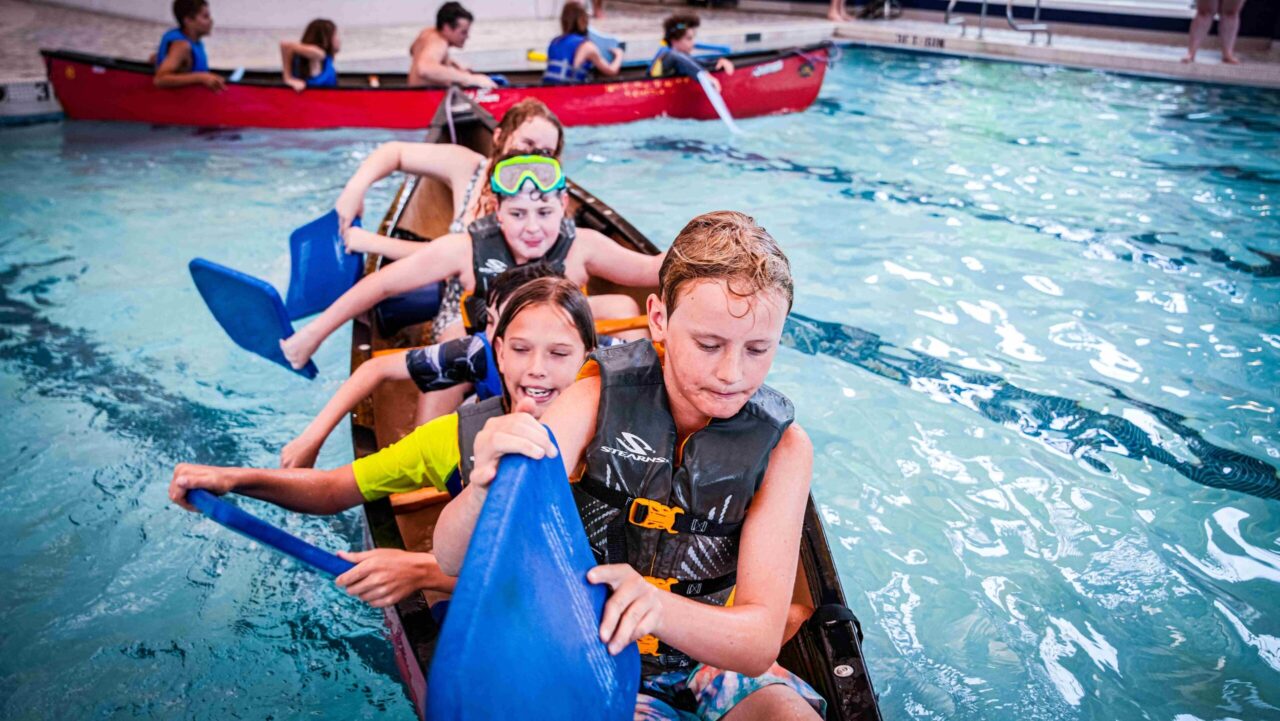 Mocs Adventure Camp includes daily swimming at UTC’s Aquatic and Recreation Center, rock climbing, archery tag, counselor-led games and weekly field trips. Photo courtesy of Campus Recreation.