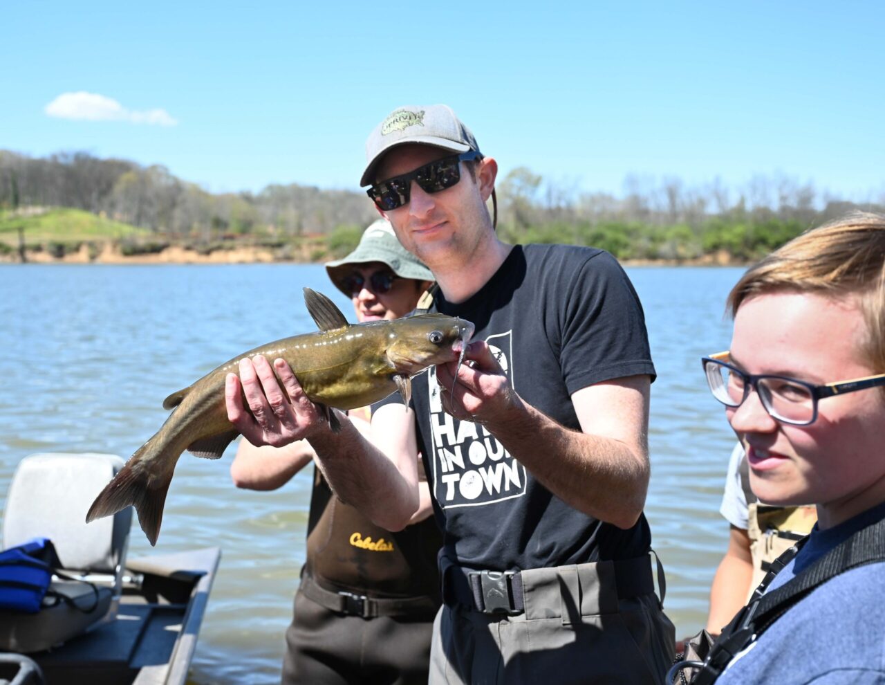 Dr. Rich Walker brought his ichthyology class to the Tennessee River on March 26, 2025, to catch and identify fish.