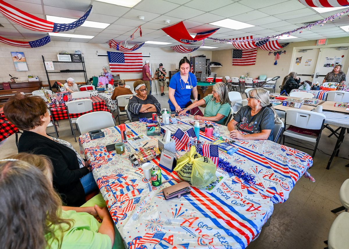 Mobile Mocs staff provides care Monday, June 9, 2025 at the Rhea Richland Senior Neighbors Center in Dayton, TN.