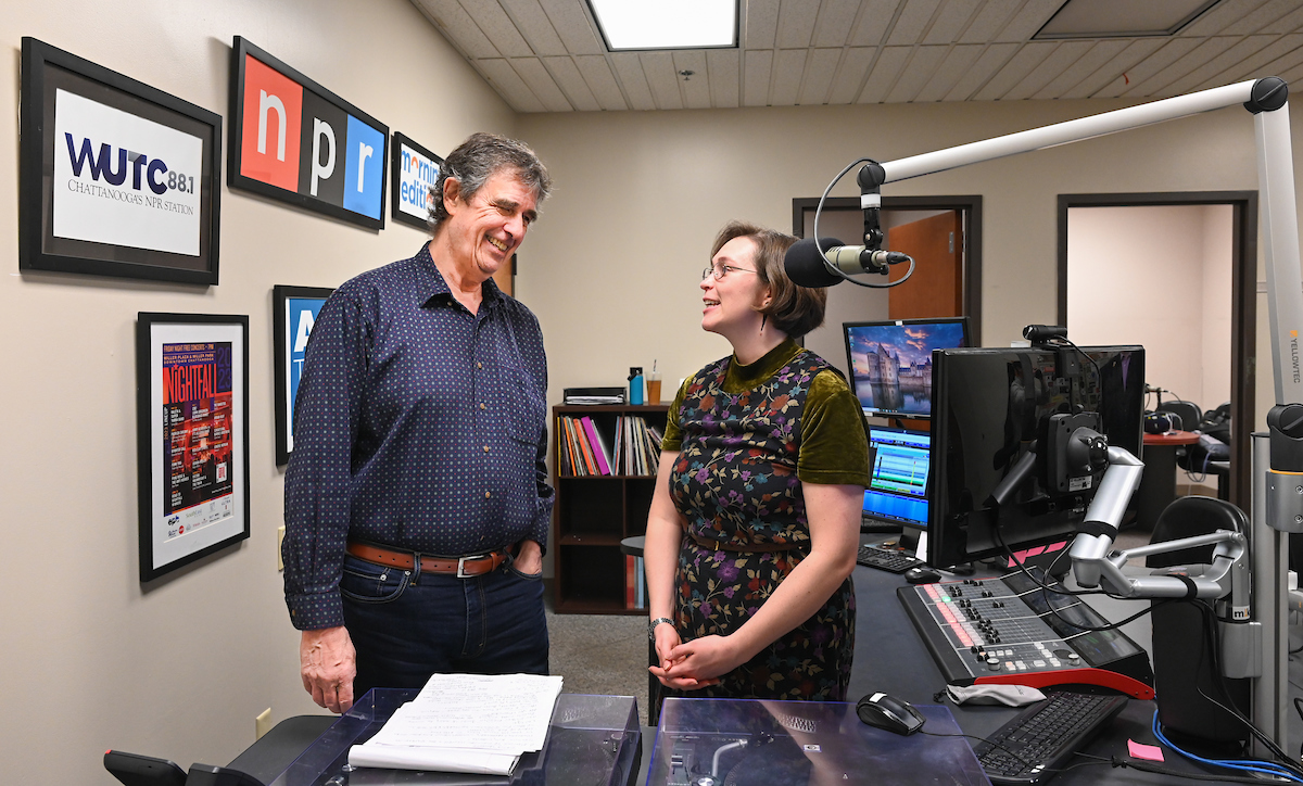 Richard Winham and Haley Solomon in the WUTC studio.