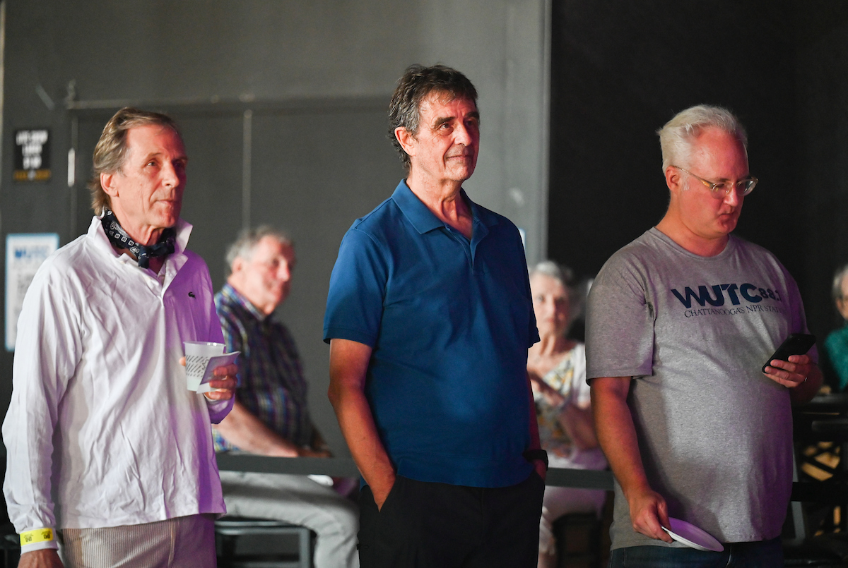 People attend a WUTC fundraiser Sunday, June 22, 2025 at Barrelhouse Ballroom to honor Richard Windham, who is retiring after 40 years.