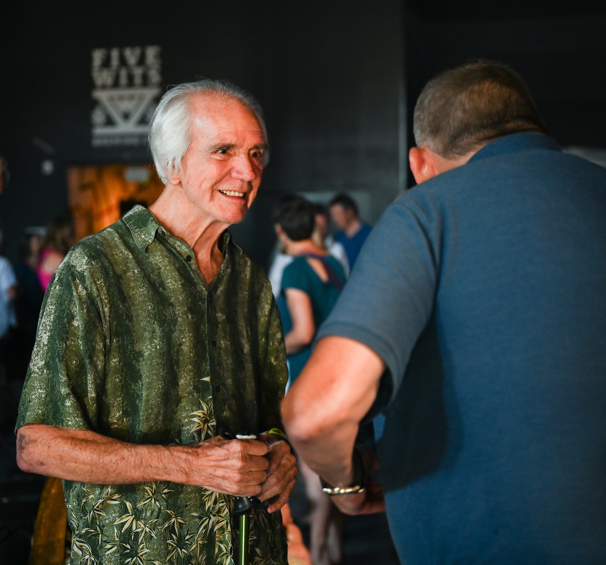 People attend a WUTC fundraiser Sunday, June 22, 2025 at Barrelhouse Ballroom to honor Richard Windham, who is retiring after 40 years.