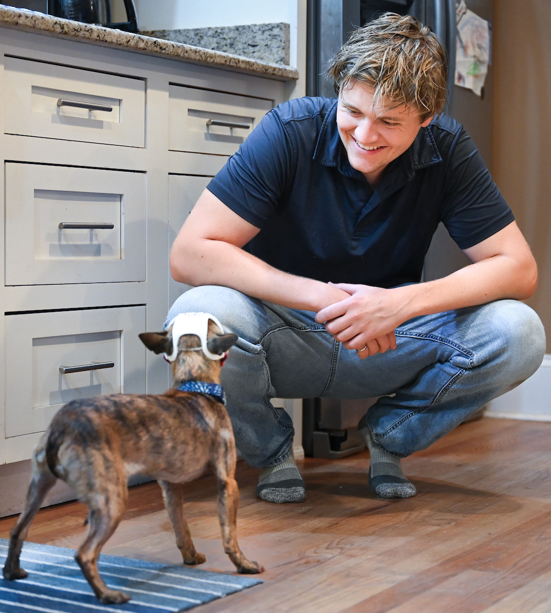 Kay Baker, Wrexham, Connor Mackey, Monday, June 9, 2025 in the Baker’s North Chattanooga home.