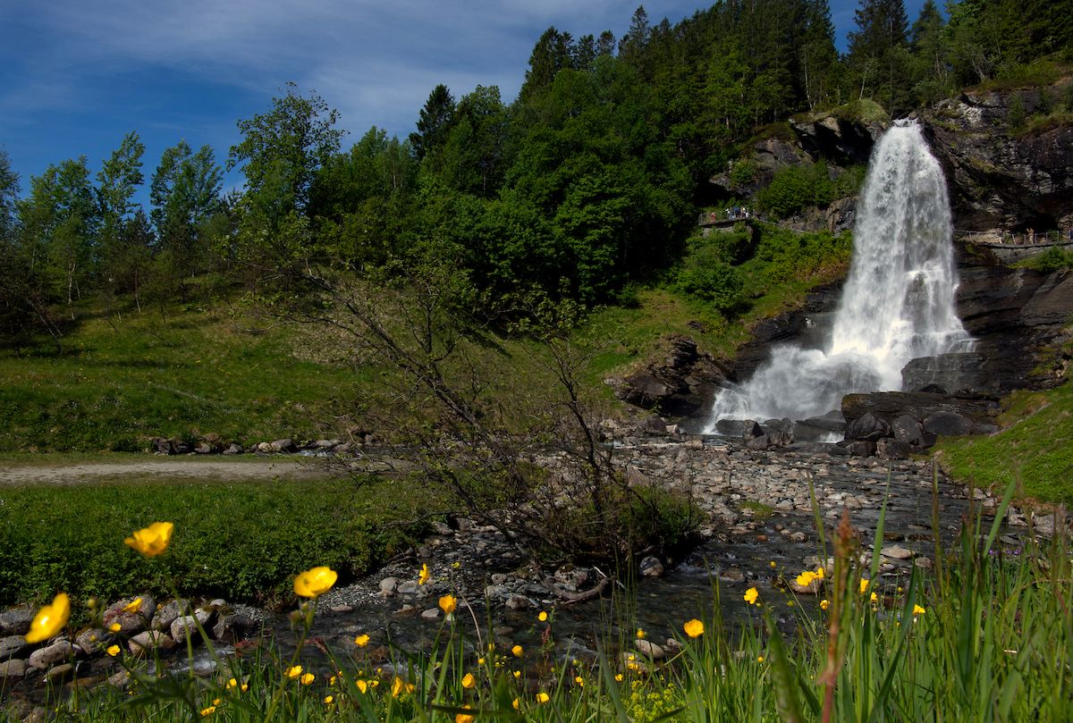 Steinsdalsfossen waterfall near Bergen, Norway