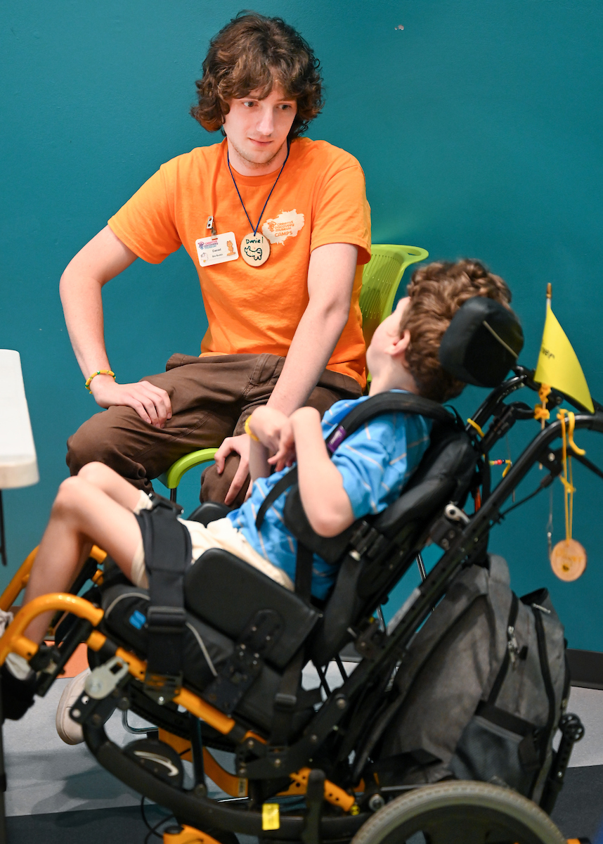 Psychology students work with Friends Discovery Camp campers Thursday, June 12, 2025 at the Creative Discovery Museum.