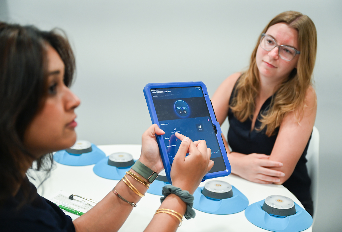 May graduate Shyla Khan, left, spent the summer months training grad student Claire Beach to take over her Austin Hatcher Foundation internship responsibilities. 