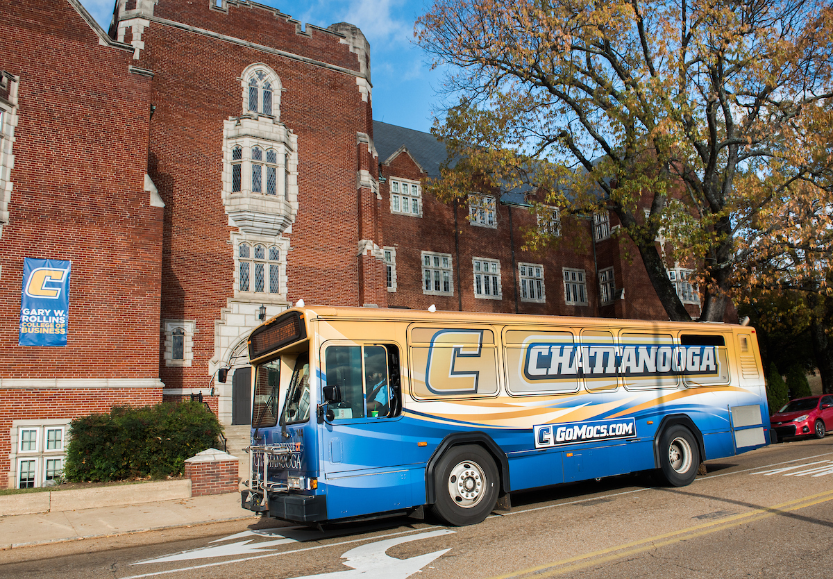 The Mocs Express shuttle connects UTC students to key spots on campus and, with new routes, to popular Chattanooga destinations. Photo by Angela Foster.