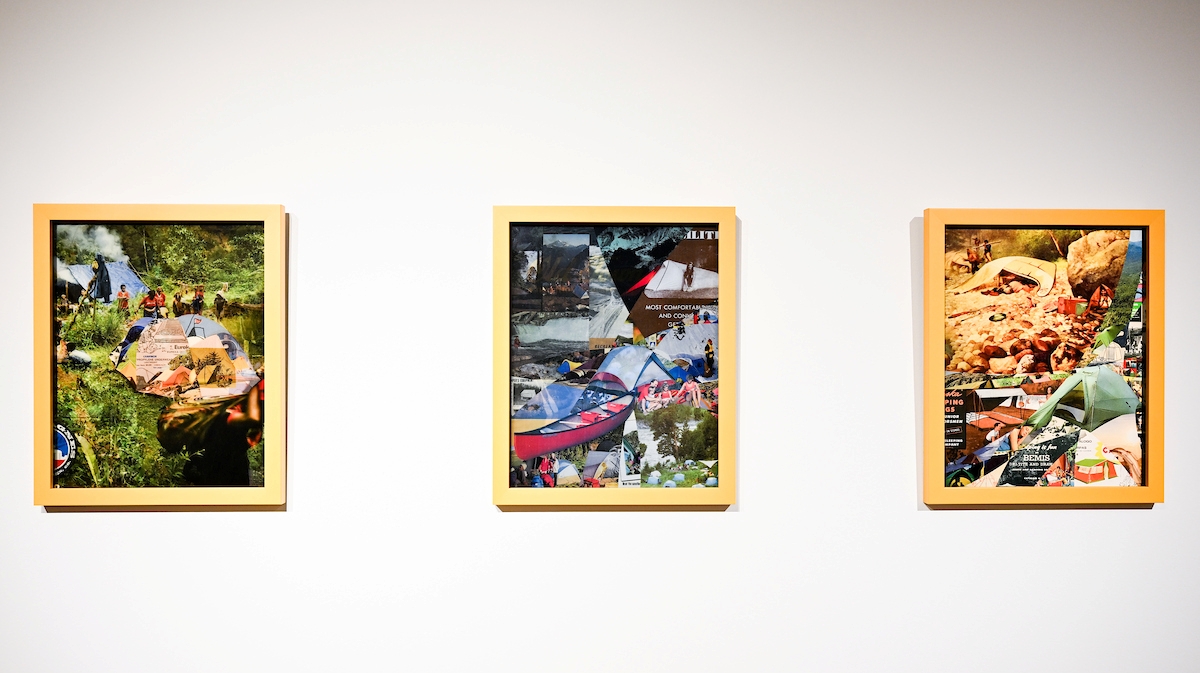 Artwork adorns the walls of the Institute of Contemporary Art