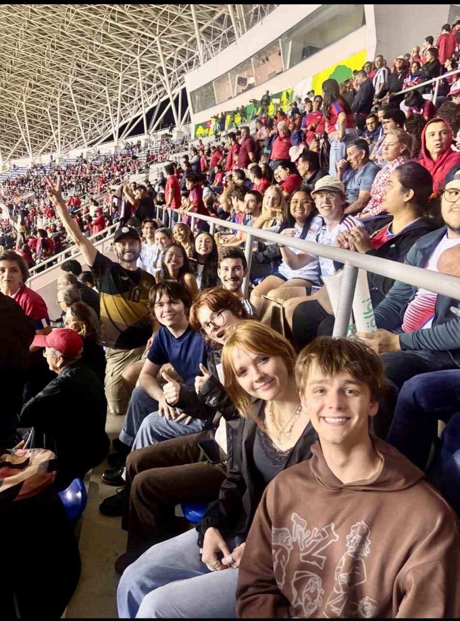 Group of UTC students in a stadium in Costa Rica