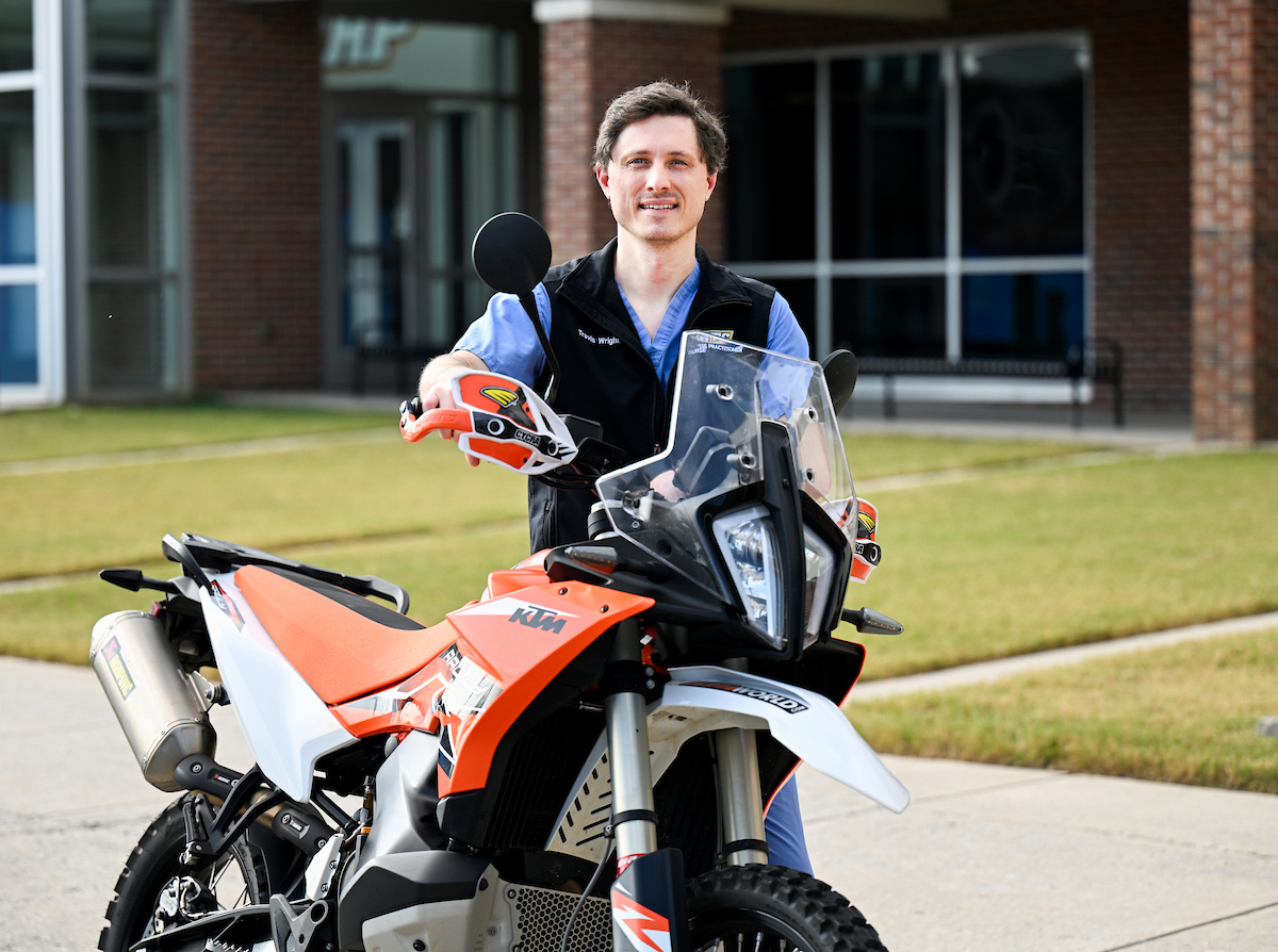 Travis Wright is in his third year of the UTC Doctor of Nursing Practice: Adult-Gerontology Acute Care Nurse Practitioner program. Photo by Angela Foster.