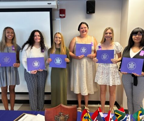 May 2024 UTC School of Nursing Zeta Alpha Chapter induction ceremony with students holding their induction certificates